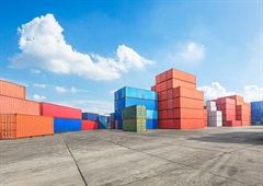 Container yard of a shipping company